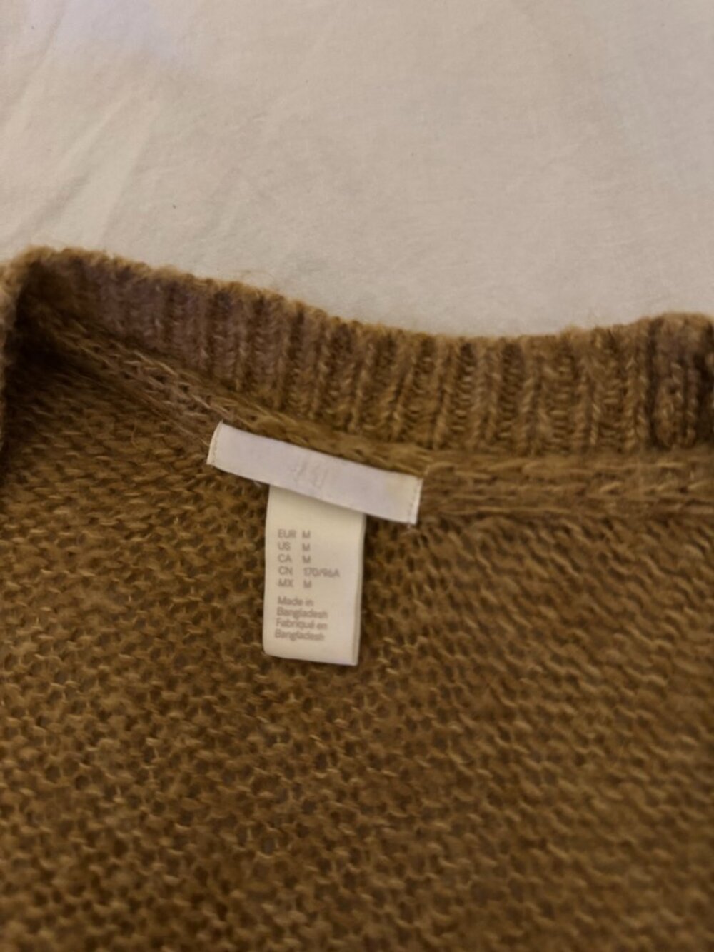 H&M Tan Chunky Knit Open Front Cardigan Sz M - Picture 3 of 4